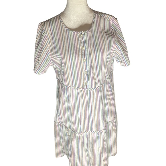 Madewell women's multicolor button front tiered mini dress Size medium - Picture 1 of 3